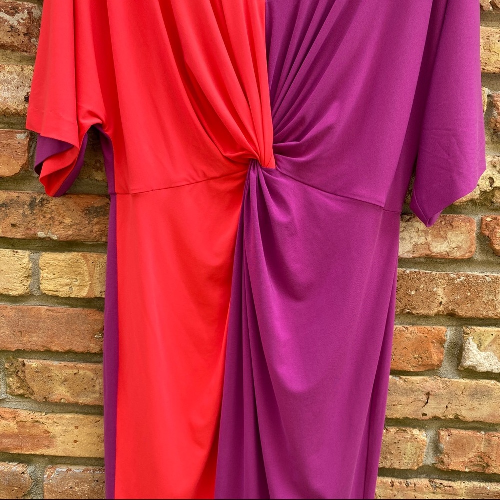 Trina Turk Dress Color Block Etta Midi Size Large - Picture 4 of 10